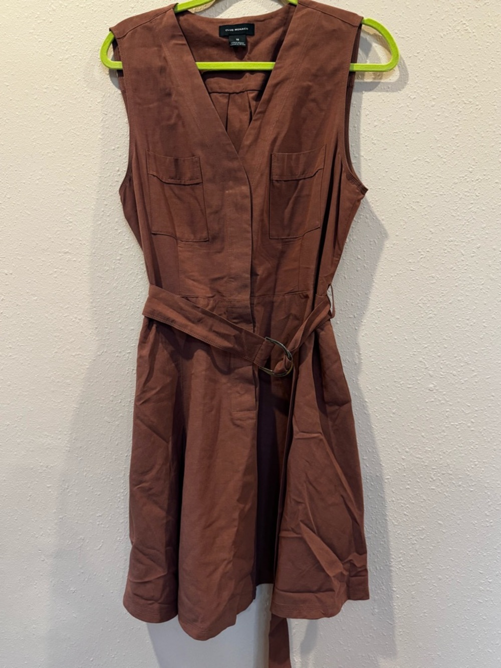 Club Monaco Belted Sleeveless Dress
